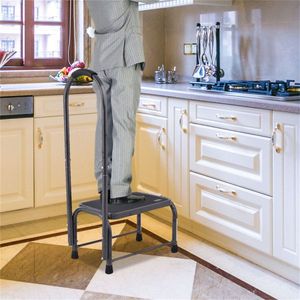 Sgabello in Ferro Resistente con Capacità di 150 Kg, con Braccioli e Ampia Piattaforma Antiscivolo 38x27 cm, Verniciato a Polvere per Sicurezza - Product Image 2