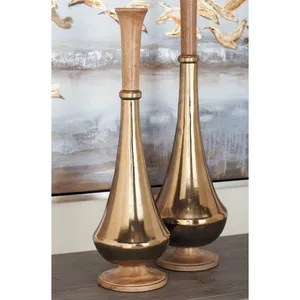 Handmade Eco-Friendly Coastal <b>Iron</b> Tabletop Vase 23 Inch Diameter <b>7</b> Inch Modern Decorative Flower Vase - Product Image 3