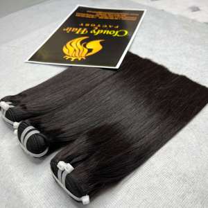 Extensiones de Cabello Humano Virgen Remy de Doble Trama, Liso Natural, con Cutícula Alineada, Cabello Brasileño Crudo, Venta al por Mayor 10A - Product Image 2