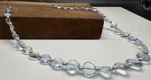 Collier de perles d'aigue-marine cultivées en laboratoire faites à la main, 18 pouces, bijoux en pierres précieuses bleues, collier statement perlé, cadeau de bijoux personnalisé - Product Image 2
