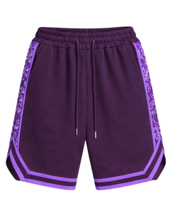 Shorts de basketball pour hommes violet foncé et violet clair, respirants, séchage rapide, pour sport, gym, entraînement, course à pied, athlétisme, personnalisables - Product Image 1
