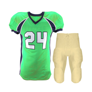 Custom Unisex American Football Jersey V-Neck Short Sleeve Sublimated 100% Polyester Moisture Wicking White Navy Trim Number 24 - Product Image 4