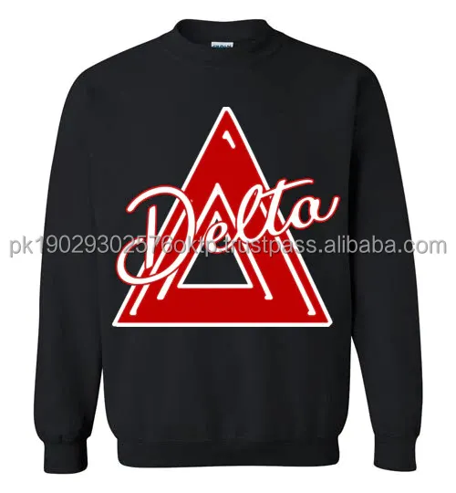 Delta sigma theta sorority, precio asequible Jersey de cuello redondo, sudadera