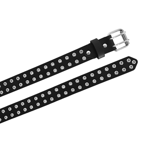 Ceinture unisexe en cuir de vachette véritable à double anse, style punk décontracté, pour jean, vintage, noire, personnalisable, vente en gros - Product Image 2