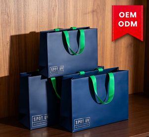 Custom OEM Kraft Paper Shopping <b>Bags</b> with Foldable Structure Eco-Friendly Printed <b>Packaging</b> <b>Bags</b> for Retail Stores - Product Image 1