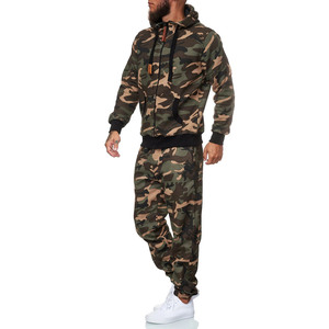 Custom Womens <b>Camouflage</b> Hooded <b>Tracksuit</b> 100% Polyester Full Zip Sweatshirt Pants Set Casual Winter Sportswear OEM - Product Image 2