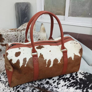 กระเป๋าหนังแท้ทรงดัฟเฟิล ทำมือ น้ำหนักเบา ปิดด้วยซิป พกพาสะดวก สำหรับเดินทางท่องเที่ยว สไตล์วินเทจ ขนาดใหญ่ - Product Image 1