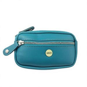 WRIZA Étui à clés élégant pour femmes, petit sac à la mode en cuir véritable coloré avec fermeture éclair, étanche, de haute qualité WRIZA - Product Image 1