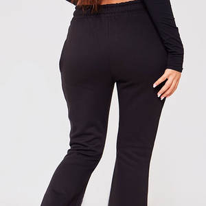 Pantalones de chándal acampanados personalizados para mujer, de talle alto, elásticos, para yoga, de pierna ancha, joggers, ropa casual para estar en casa, fabricante OEM - Product Image 5