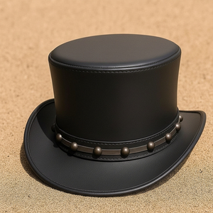 Premium Quality Handcrafted Leather Cowboy <b>Hat</b> Adjustable String Classic <b>Western</b> Style Casual Unisex Sports Outdoor Travel Four - Product Image 1