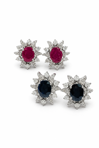 Pendientes de rubí y diamante en plata de ley 92.5 KLST-30930 - Product Image 6