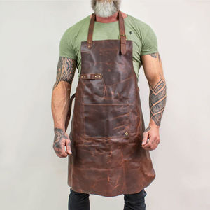 Delantal de Soldadura Industrial de Alta Resistencia y Calidad Premium, Sin Mangas, Resistente al Calor y a las Chispas, de Cuero Vacuno, con Correas de Nailon y Hebilla - Product Image 4