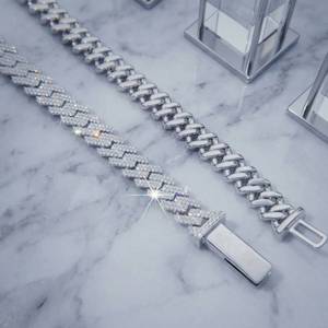 Popular Style Square Shape Hip Hop <b>Iced</b> <b>Out</b> 925 Silver Moissanite Diamond Pass Diamond Tester Miami Cuban <b>Chain</b> Necklace for Men - Product Image 6