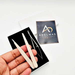 Ensemble de 3 pinces à épiler professionnelles pour sourcils, pointe inclinée, pointe pointue, pinces de précision pour le modelage des sourcils, OEM ODM, logo personnalisé - Product Image 3