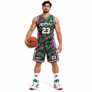 Tenue de sport respirante et à séchage rapide, sur mesure, avec logo personnalisé, couleur unie, dernier design, uniforme de basketball, taille plus, fabrication OEM. - Product Image 3