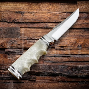 Cuchillo de Caza y Camping de 10 Pulgadas, Hecho a Mano, con Punta Clip, Mango de Resina Perlada, Acero D2 58-60HRC, Cuchillo EDC Utilitario OEM, el Mejor Regalo - Product Image 6