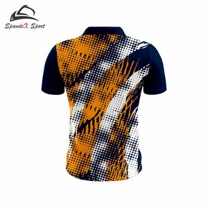 เสื้อยืดกราฟิกถักคุณภาพสูง 100% โพลีเอสเตอร์สำหรับผู้ชาย พิมพ์โลโก้ตามสั่ง แขนสั้น สวมใส่สบาย สีตามสั่ง - Product Image 4