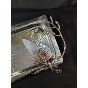 Bandeja de Servir de Lujo con Diseño Floral, Hecha a Mano, 18x20 Pulgadas, con Espátula para Pastel Incluida - Product Image 4