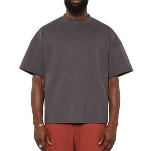 T-shirt Premium 100 % Coton pour Homme, Coupe Boxy Oversize, Manches Courtes, Jersey Personnalisé Streetwear, 270g, Tricoté Uni Teint - Product Image 1