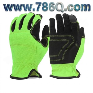 Gants mécaniques en cuir synthétique, pièces, manicle de sécurité Premium avec Spandex vert Lime et mousse noire - Product Image 1