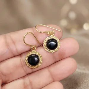 Boucles d'oreilles pendantes en laiton faites à la main |   Bijoux de mariage chrétiens vintage |   Boucles d'oreilles pour femmes plaquées argent |   Bijoux en laiton en gros - Product Image 4