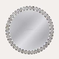 Espejo colgante de pared moderno personalizado hecho a mano madera hueso resina incrustaciones forma y diseño para Diwali o boda propósito decorativo