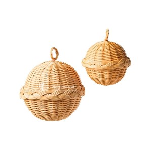 Adorno Navideño de Bola de Mimbre, Decoración Redonda Colgante, Estilo Rústico para Árbol de Navidad, Decoración para el Hogar - Product Image 2