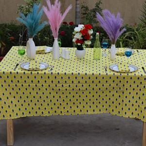 Handblock Printed <b>Tablecloth</b> Green and White Vintage <b>Tablecloth</b> Farmhouse Decor Wedding <b>Tablecloth</b> Custom Size Cotton Tablecover - Product Image 5