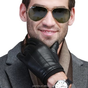 Gants en cuir noir pour hommes, gants thermiques chauds pour la conduite en hiver, usage quotidien - Product Image 3