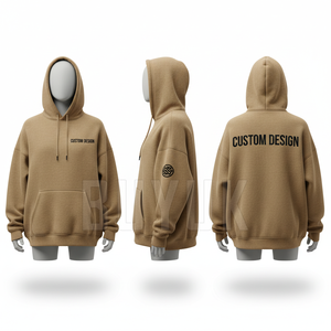 Sweat-shirt à capuche zippé unisexe vert olive, design personnalisé, en molleton de coton oversize, écologique, avec poche et imprimé lettres sur le devant, style décontracté - Product Image 4
