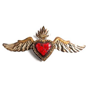 Gold Finished Metal Sacred Heart Sunburst Mirror <b>Frame</b> Milagros Sacred Heart for Church Home <b>Wall</b> Decorative Catholic Gift Decor - Product Image 4