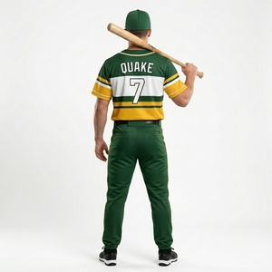 Pantalon de baseball de haute qualité pour adultes, athlétique, vente en gros, OEM, personnalisé pour équipe, respirant, imprimé vert, pour jeunes et hommes - Product Image 5