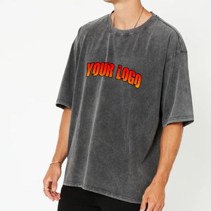 เสื้อยืดคอตตอน 100% สไตล์วินเทจ ล้างสีแบบแอซิดวอช พิมพ์ลายกราฟิก โลโก้ เสื้อยืดวินเทจ สกรีนลาย พิมพ์ลายแบบครอป ทรงโอเวอร์ไซส์ เสื้อยืดผู้ชาย - Product Image 5