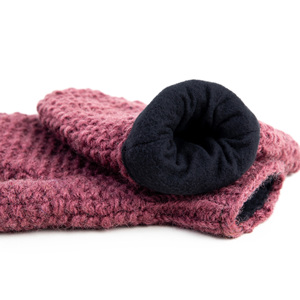 Himalayan Luxury Hand-Knit Merino <b>Wool</b> Wrist-Length <b>Gloves</b> Striped Pattern Fleece Lining Touchscreen Compatible Winter Wear - Product Image 4