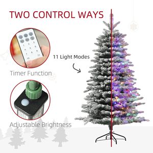 Albero di Natale a forma di pino di montagna preilluminato da 6,5 piedi, con effetto neve e 400 luci LED, altezza 9 pollici - Product Image 4