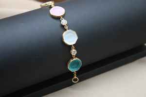 กำไลข้อมือแก้วสีรุ้งธรรมชาติ แกะสลักลายลงบนแก้ว เงินแท้ 925 ทำมือ สไตล์วินเทจ คลาสสิก ได้รับการรับรองจาก GIA เครื่องประดับคาเมโอหลากสี - Product Image 6