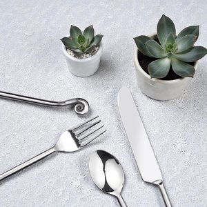 MSR Modern 5-Piece Stainless Steel <b>Flatware</b> Set Travel-Friendly Mirror Polish Fork Spoon Knife - Product Image 2