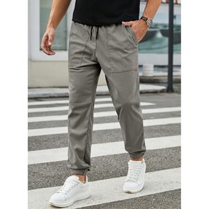 2025 hommes pantalons en velours côtelé cordon taille Stretch conique Joggers pantalons de survêtement Chinos XL coupe ample avec poches lavage coloré - Product Image 4