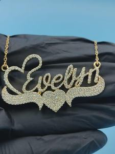 Colgante de letra inicial cursiva con incrustaciones de Moissanita VVS, Plata 925, estilo Hip Hop, Bling para raperos - Product Image 6