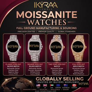 Montre à mouvement ETA avec diamant Moissanite, taille brillant rond E, VS1, cadran noir classique de luxe, montre analogique en acier inoxydable - Product Image 5