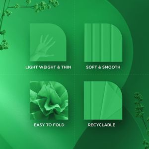 50 Fogli di Carta Velina Verde 14x20 Pollici per Sacchetti Regalo di Natale e Confezioni, Carta per Lavori Artigianali Patriottici, Fornitura all'Ingrosso - Product Image 2