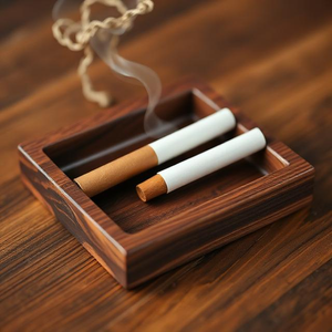 Cendrier rond en bois pour cigarettes |   Cendrier à finition lisse pour usage intérieur - Product Image 2