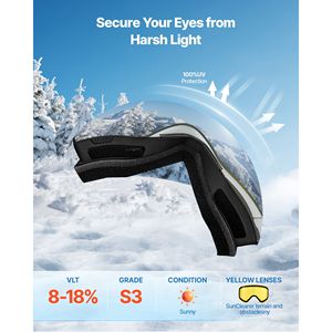 Occhiali da Sci Senza Montatura OTG Antiappannamento per Uomo e Donna, Lenti a Specchio Argento con Rivestimento Revo, Telaio Flessibile in TPU per Casco da Sci - Product Image 3