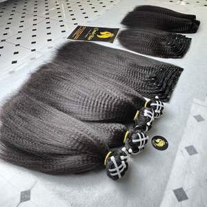 Cabello humano vietnamita alineado con cutícula natural recta rizada de trama única SHIP FEDEX por colección Cdyhair precios al por mayor - Product Image 3