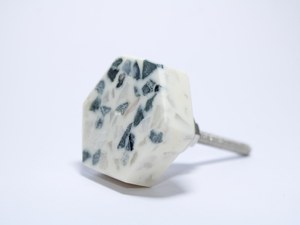 Bela Artisan Modern Hexagonal Terrazzo Cabinet <b>Knobs</b> Stone Inlay Resin <b>Furniture</b> Pulls Decorative Geometric Drawer <b>Handles</b> - Product Image 3