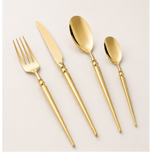 Luxury <b>Gold</b> <b>Cutlery</b> Set Stainless Steel Mirror Polished Flatware Set Dishwasher Safe Golden Silverware for Wedding & Hotel Use - Product Image 1