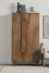 Armario de 2 Puertas Color Nogal, Tamaño Personalizable, Fácil Montaje, Diseño Moderno, Mueble de Dormitorio para Uso Doméstico - Product Image 5