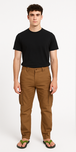 Pantalon cargo confortable – Coupe ajustée moderne avec tissu extensible durable, design fonctionnel multi-poches - Product Image 1