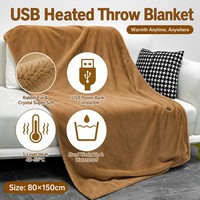 Couverture électrique USB 80*150cm en fausse fourrure de lapin douce, lavable en machine, pour voyage et bureau, OEM/ODM