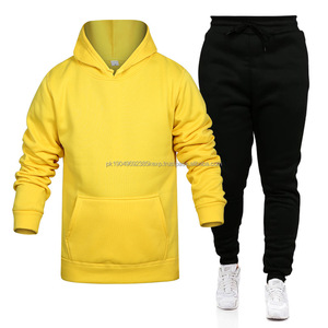 Ensemble pantalon de jogging et sweat à capuche à manches longues unisexe vierge décontracté personnalisé grande taille survêtements pour hommes - Product Image 5